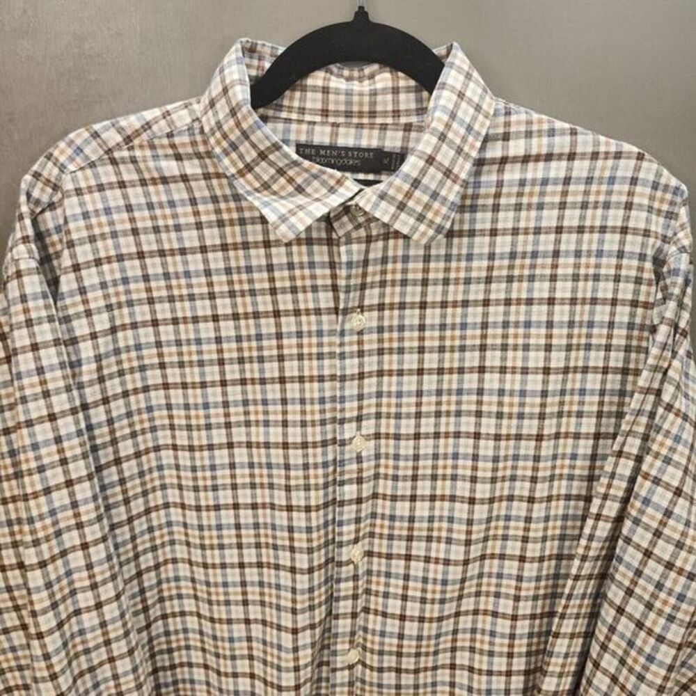 The Men's Store at Bloomingdale's Long Sleeve Plaid Button Front Shirt Size XL - Picture 2 of 7